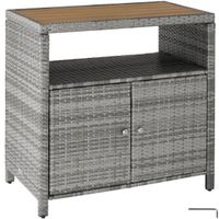 Rattan Gartenschrank WPC Lamellen Holzoptik NORVANA