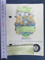 FAMILIENWAPPEN " GMÜNDER HERISAO AP " KARTE CA.15X10CM ALT