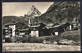 AK Zermatt, Panorama et Cervin, 1938
