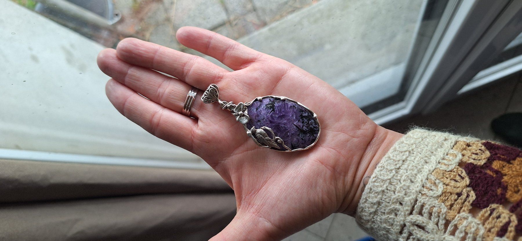 Ciondoli: Pendentif pierre précieuse Charoïte – Usato da Attalens venduto da ann_t88t 1