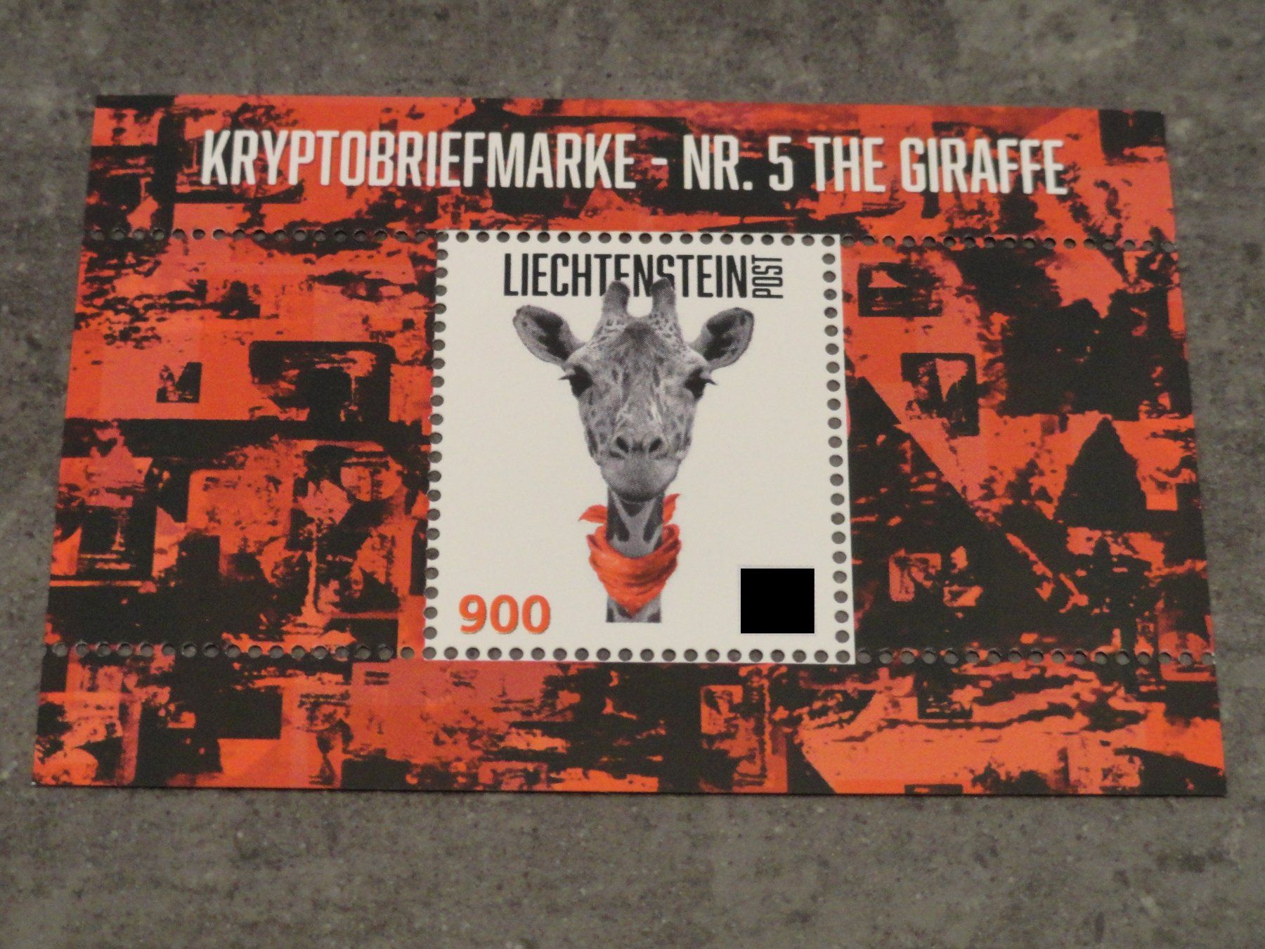 Tutti i francobolli: CRYPTO Stamp Nr. 5 GIRAFFE Liechtensteinische Post BLAU – Nuovo (secondo la descrizione) da Dagmersellen venduto da dribbeldrago10