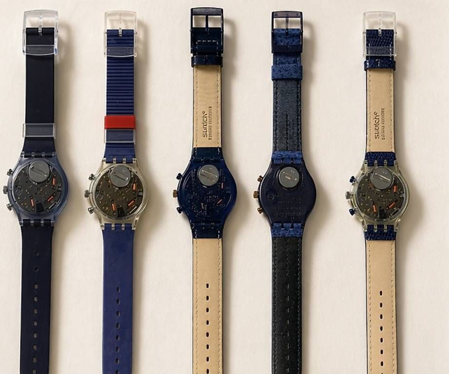 Orologi: Swatch Chrono Blau Set 5 Uhren – Usato da Uster venduto da barkingarky01 2