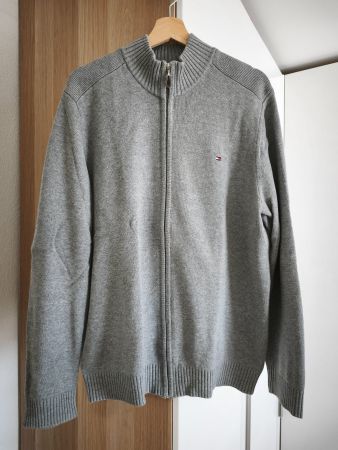 Tommy Hilfiger knit cardigan grey full zip size L