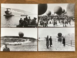 4 AK Ballonfliegen. Reprints von historischen Fotos