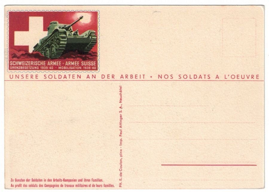 Cartoline postali: Grenzbesetzung 39/40, Bau einer Tankfalle – Usato da Frauenfeld venduto da POML 1