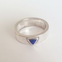 Silberring 925 mit blauem Dreieck Gr 17,1 mm gebraucht