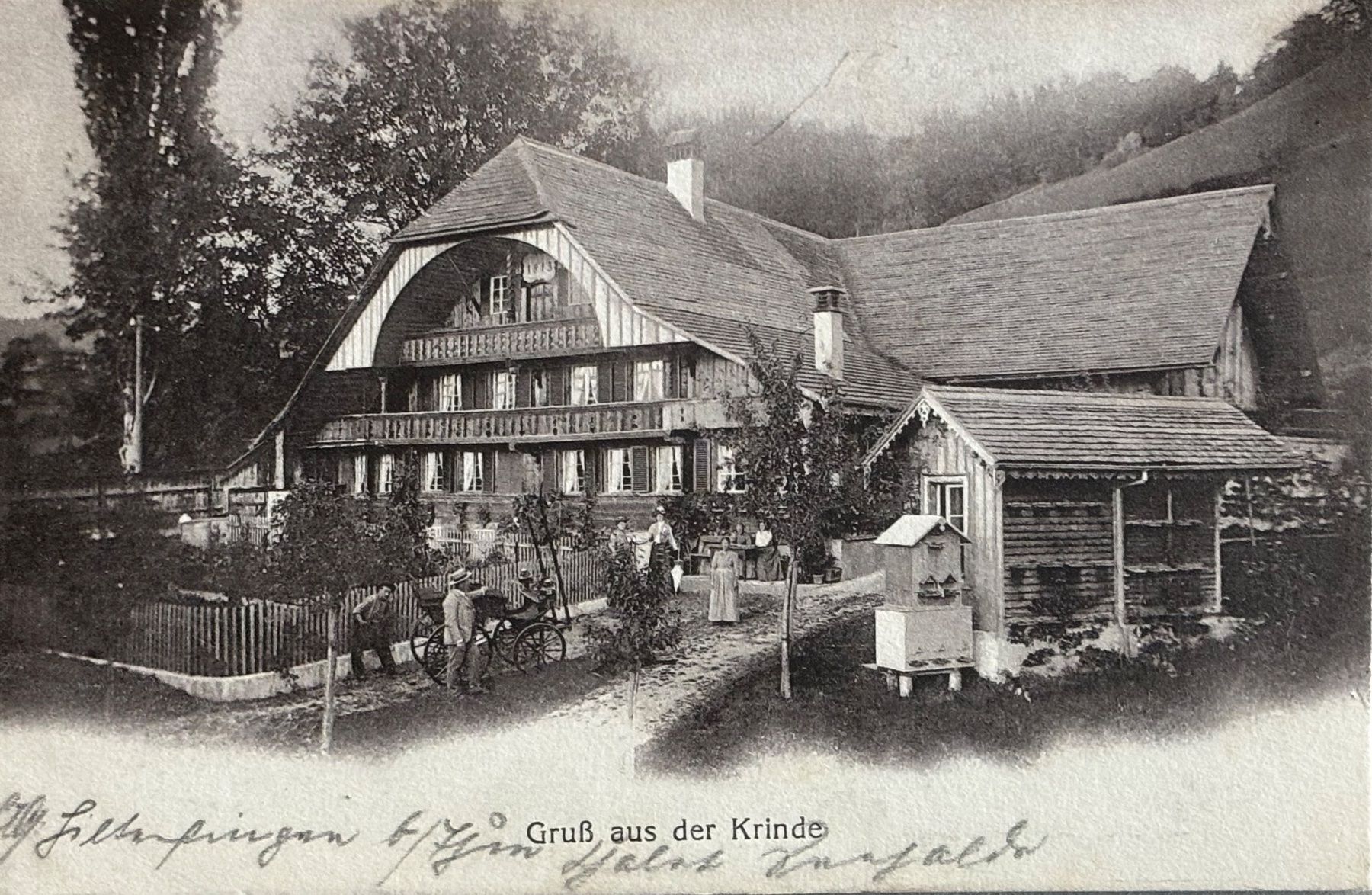 Cartoline postali: Gruss aus der Krinde, Hilterfingen – Usato da Frauenfeld venduto da Merk52
