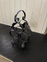 Vintage Flaschenhalter aus Metall für 3 Flaschen