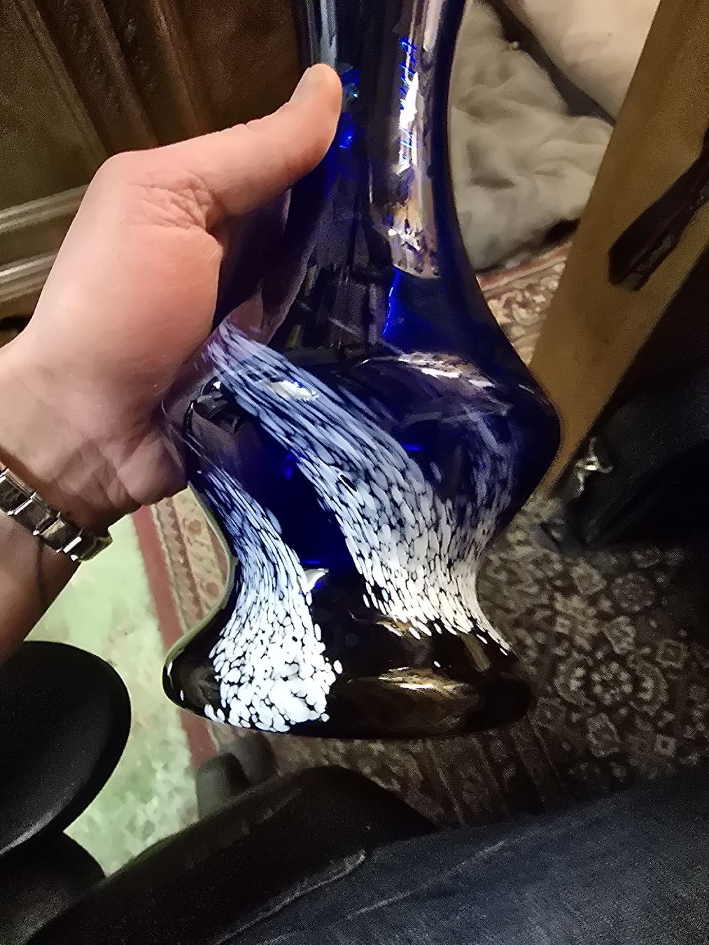 Vasi & Recipienti: Blaue Glasvase 30cm (D) – Usato da Rorschach venduto da TimelessTrading 1