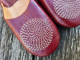 Babouches/Leder bordeaux-Ledersohle (37)