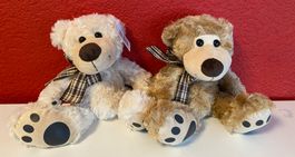 2 süsse Teddybären mit Schal, neu
