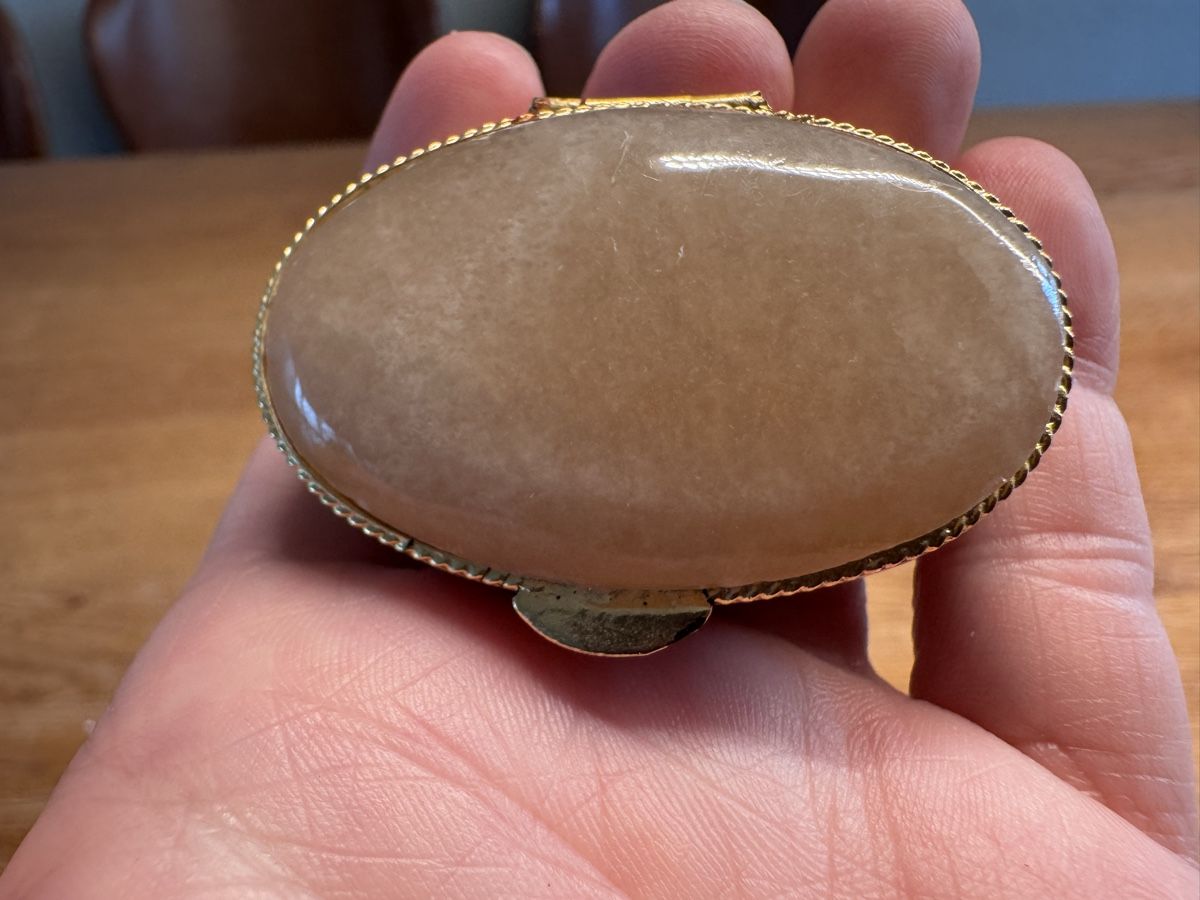 Spardosen: Vintage Schmuckdose Pillendose mit Onyx – Gebraucht aus Niederbüren von Oetschli 1