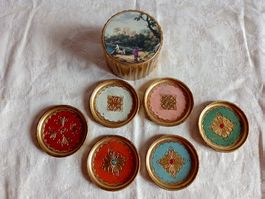 Vintage Untersetzer Set - 6 St. - inkl.Dose - Made in Italy