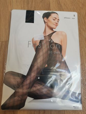 NEU!! Strumpfhose / schwarz / S / 36 / 30Den / Muster