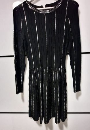 Schwarzes Strickkleid mit Strass -The KoopIes für den Wint
