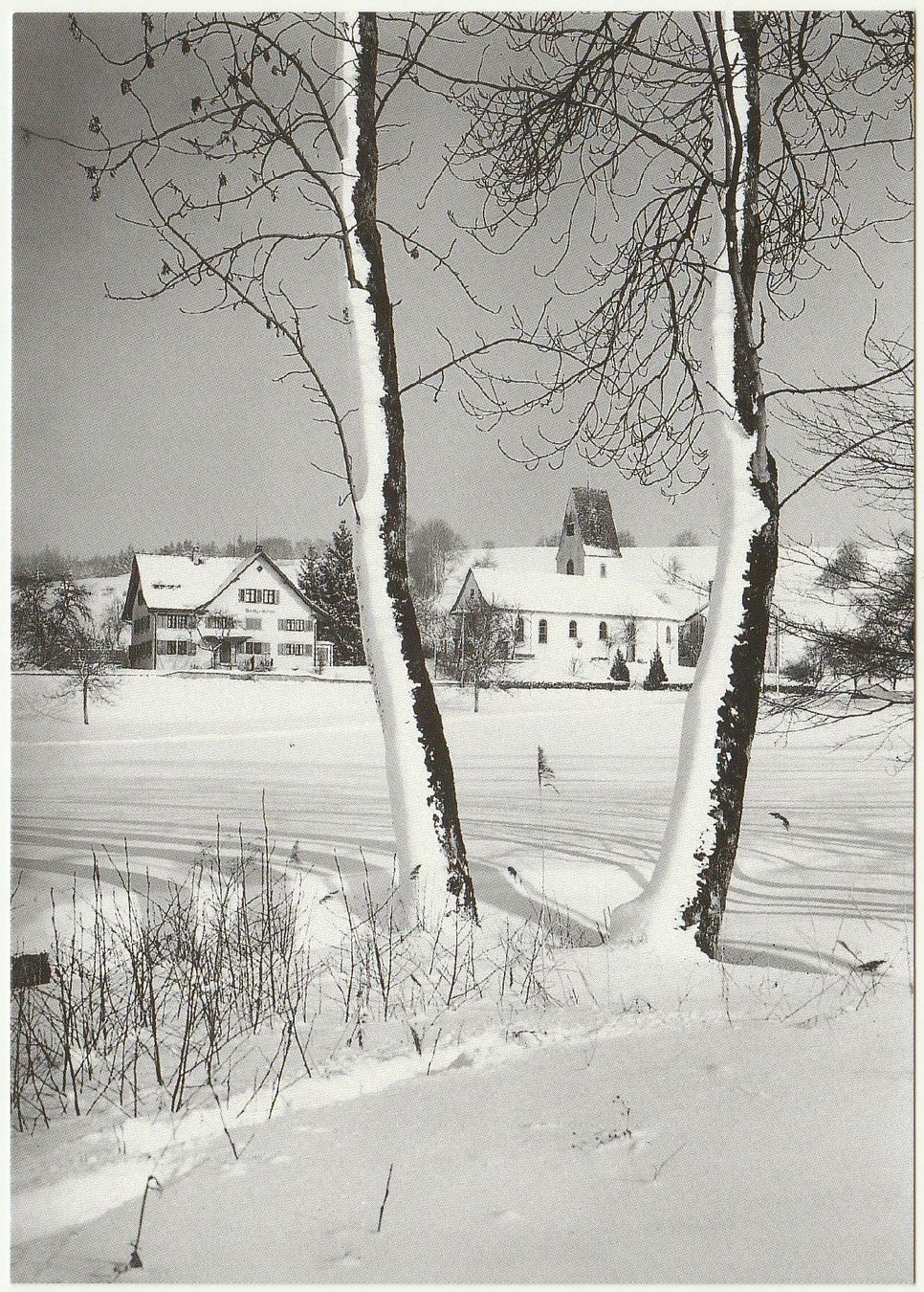 Cartoline postali: Wetzwil,  Kirche und Bentzelheim im Winter – Usato da Fällanden venduto da Blausegelfliege