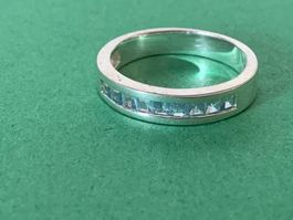Silberring hellblau elegant  (58)