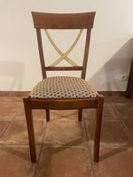 Lot de 6 chaises Grange en bois massif - assises neuves
