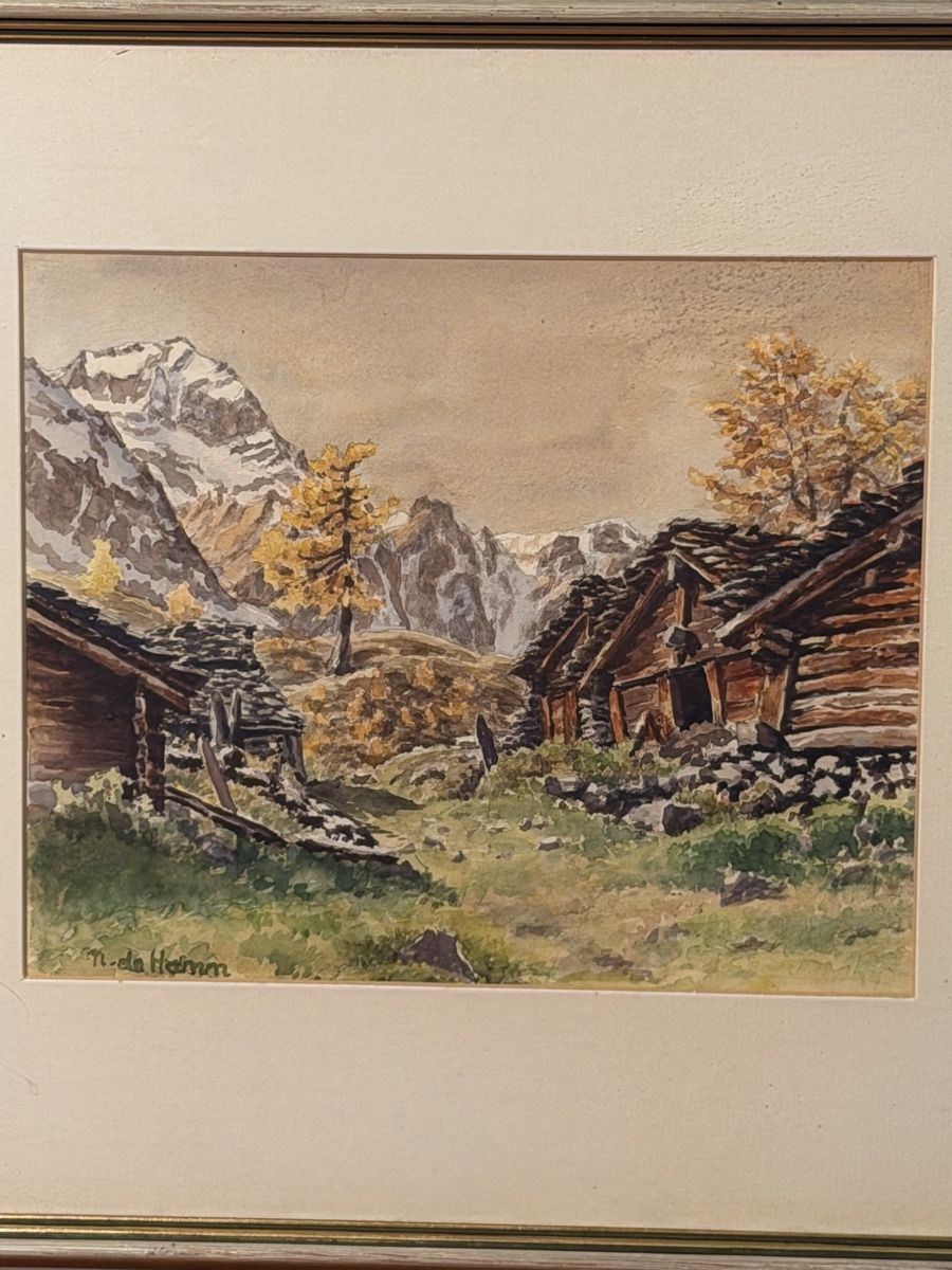 Gemälde: Framed Alpine Landscape Painting, Signed – Gebraucht aus Lausanne von artnouveau04 1