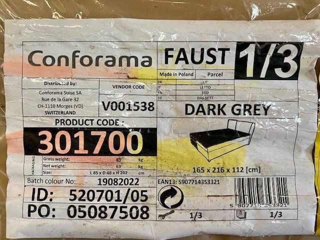Letti: Boxspringbett FAUST grau – Nuovo (secondo la descrizione) da Riedtwil venduto da wiederverwendung 3