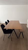 Wood Dining Table with Bench and Chairs Used