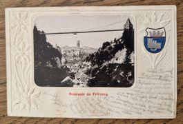 Prägekarte Souvenir de Fribourg 1906, n. Lauanne, Hr. Müller