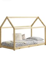 Lit cabane enfant en bois massif - 140×70