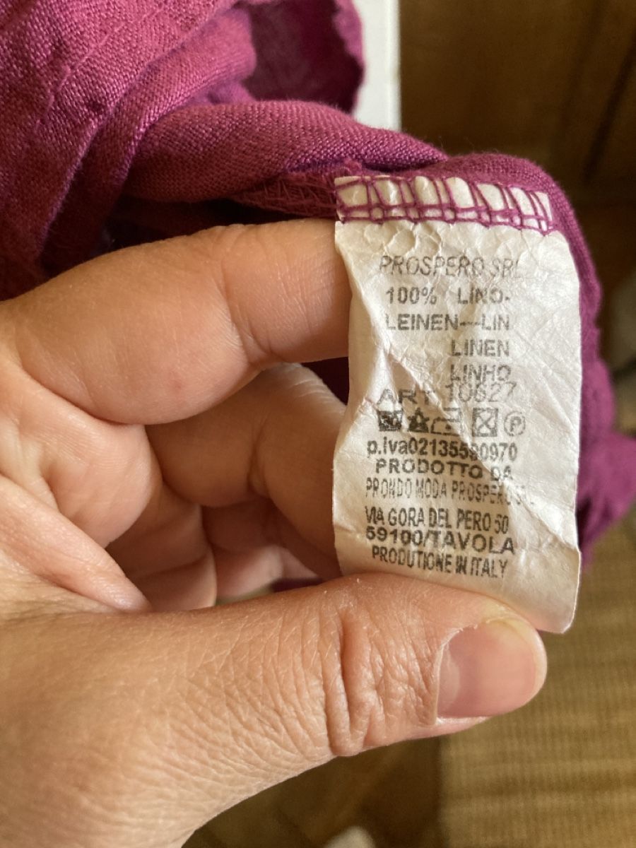 Vestiti: Bordeauxrotes Leinenkleid, 100% Leinen, XL – Usato da Luzern venduto da bettygreen 2