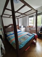 Himmelbett 160x200cm massiv Holz Mahagony