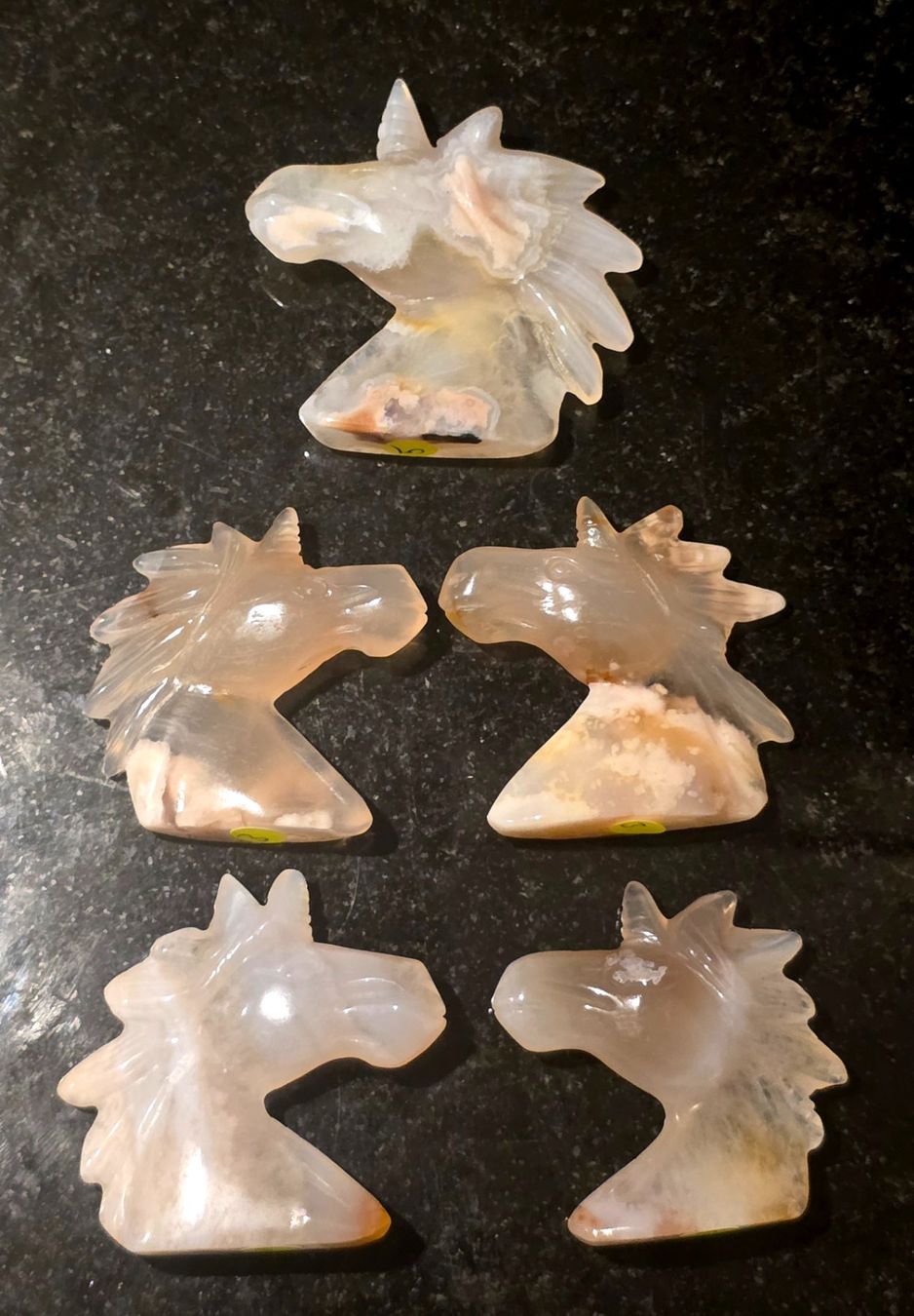 Minerali & Pietre curative: 5 Achat Einhornbüsten Set 155g – Nuovo e nell'imballaggio originale da Matzingen venduto da Shay_Crystalz