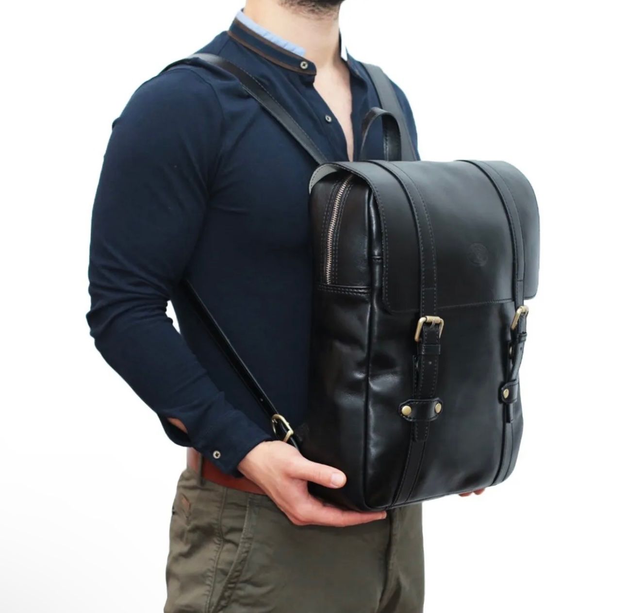 Zaini: Lederrucksack Fiorentino - Farbe: Schwarz – Nuovo e nell'imballaggio originale da Wittenbach venduto da WWW.DRILUBAGS.CH 3