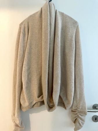 Cardigan drapé à col écharpe – 100% Cachemire – Taille S