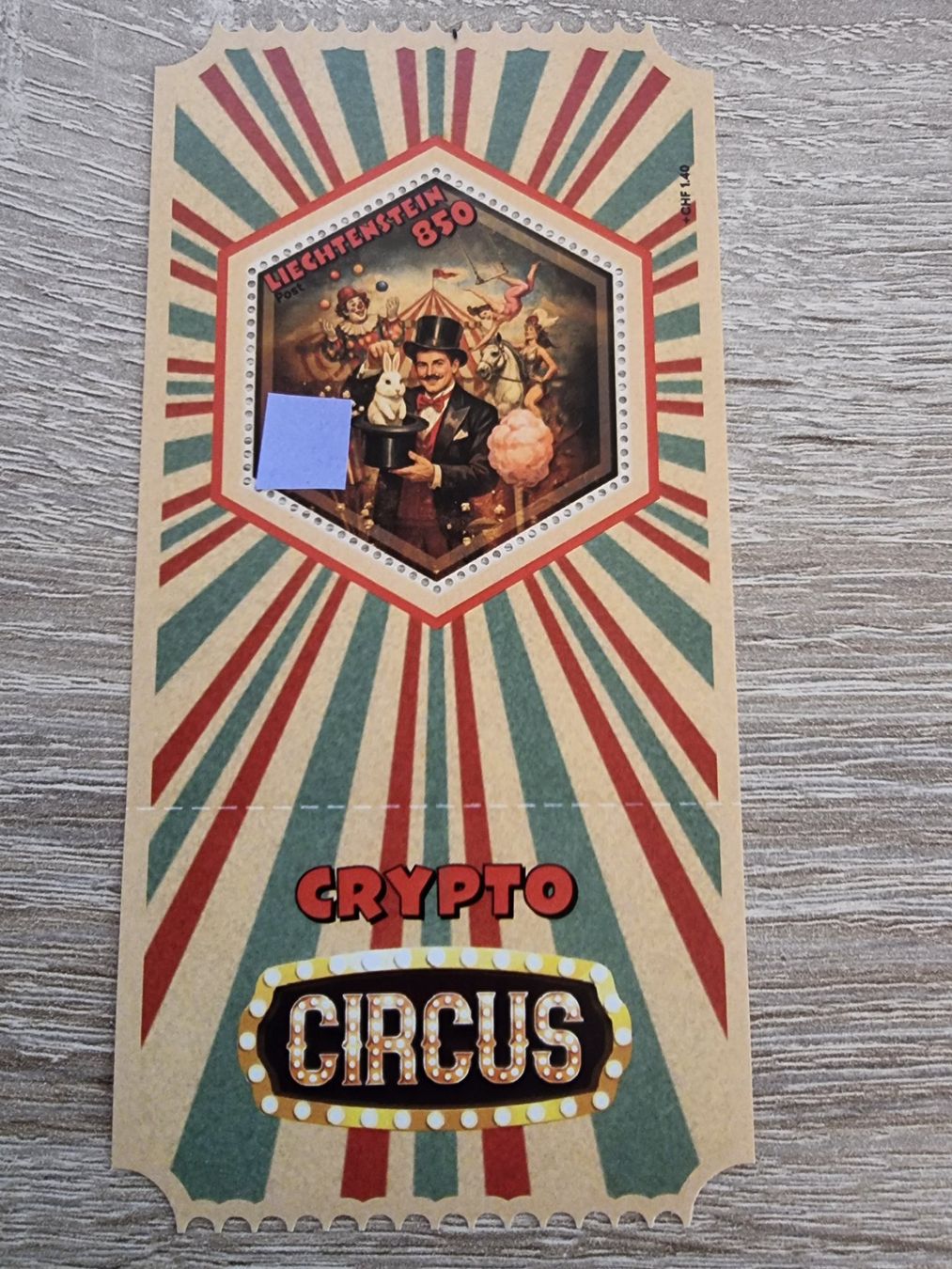 Tutti i francobolli: FL- Cryptomarke Circus "Der Zauberer rot" - Rotes Zirkuszelt – Nuovo e nell'imballaggio originale da Buchen venduto da Jonny58