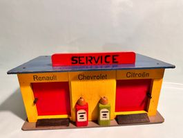 Holzgarage "Service-Station" Renault , Chevrolet , Citroen