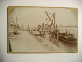 orig,Foto RASTATT, Wintersdorf, RheinBrücke 1894