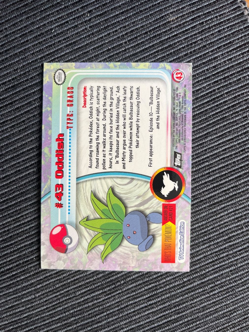 Pokémon Sammelbilder & Trading cards: Pokemon Oddish Myrapla Holo Topps Series 1 Mint – Neu (gemäss Beschreibung) aus Wabern von Collectfun 1