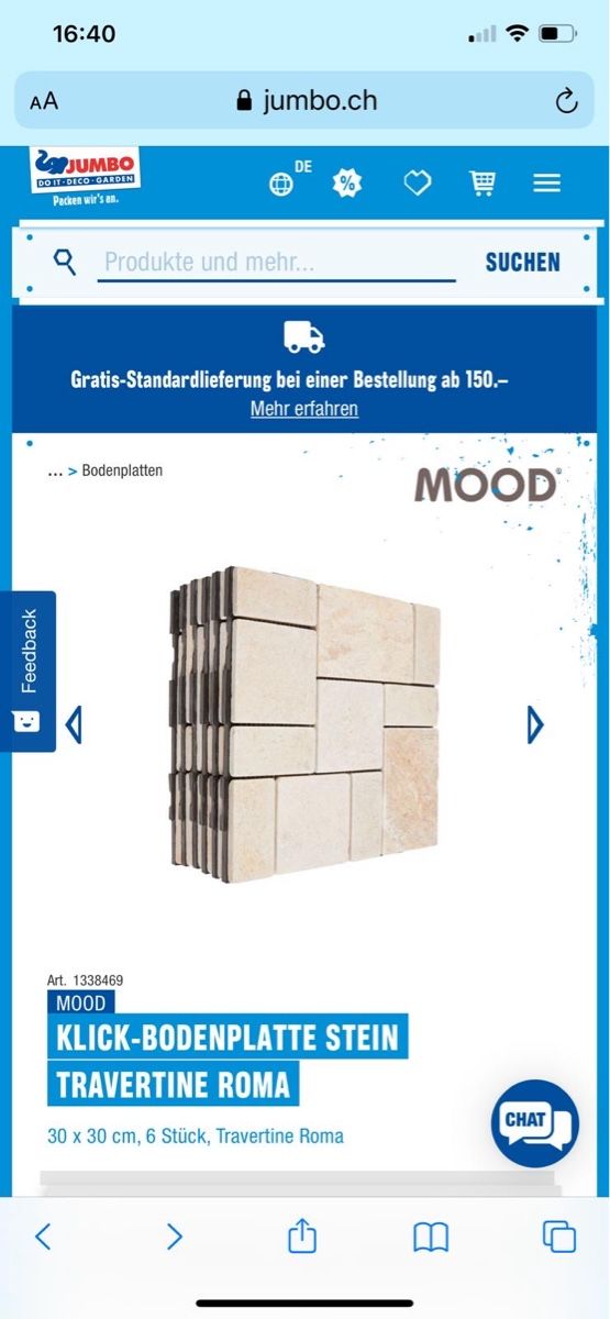 Rivestimenti per pavimenti: Klick-Bodenplatte Travertine Roma – Usato da Baar venduto da notbeast
