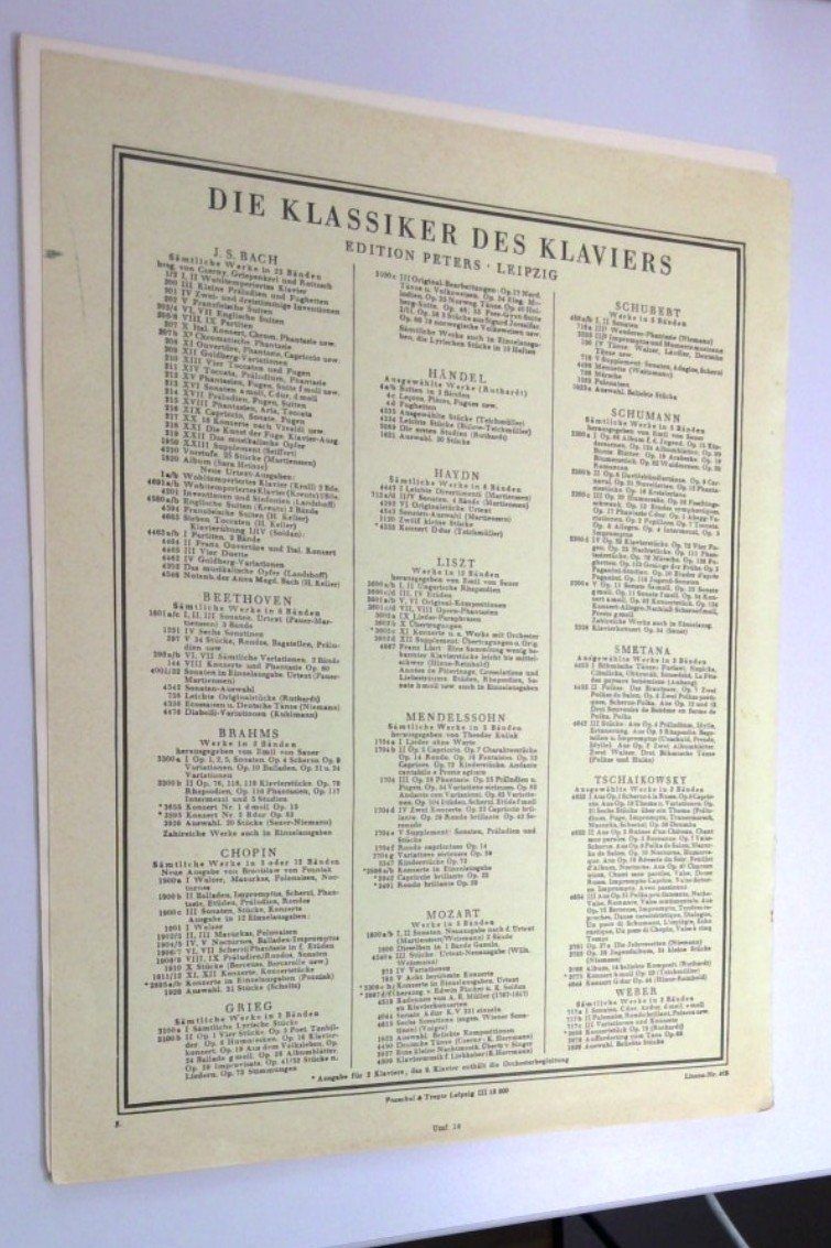 Bücher: Klaviernoten – Gebraucht aus Luzern von Avacont