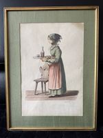Alte Schweizer Tracht Aquarell, signiert 1928
