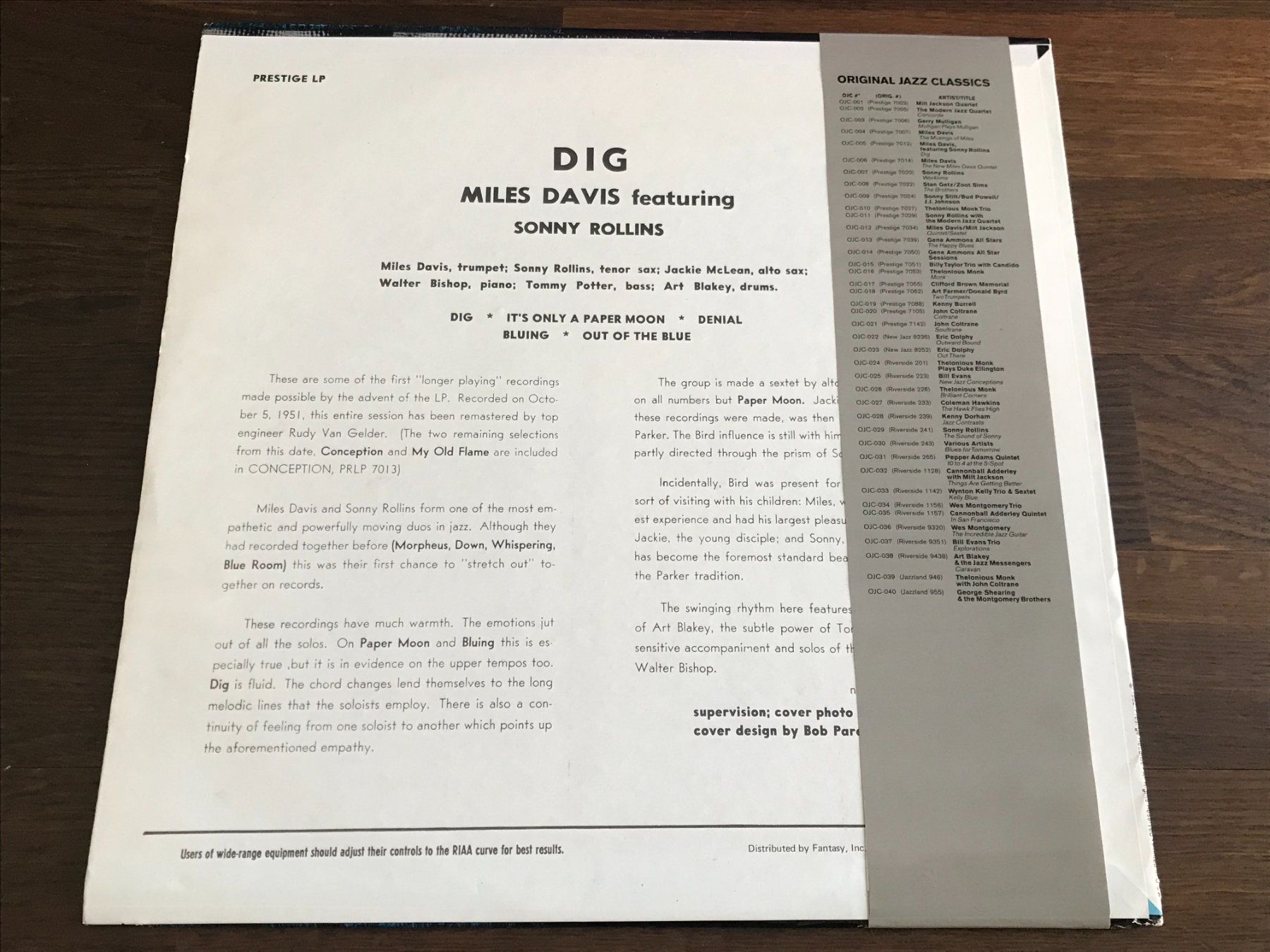 Schallplatten: MILES DAVIS feat. SONNY ROLLINS - Dig – Gebraucht aus Buchs AG von Archie 1