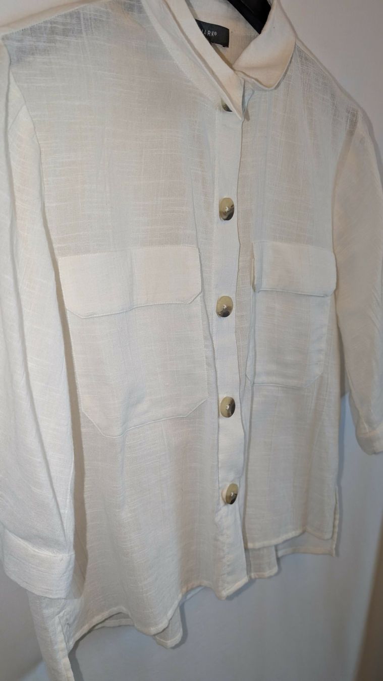 Blusen: Hemd Bluse Leinenstyle weiss Gr. S / M – Neu (gemäss Beschreibung) aus Sarmenstorf von T.Sunl8 2