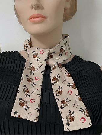 Twilly kleiner Schal Seide handmade Silvia-K Reiter Pferde