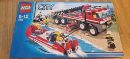 Lego City 7213 - Feuerwehr Boot & Kranwagen
