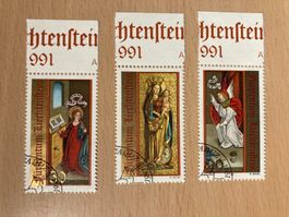 Liechtenstein 1991 Satz Weihnachten 1.Tagstempel Rand