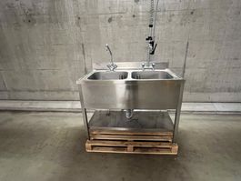 Edelstahl-Doppelspüle/Waschtrog -Stainless steel double sink