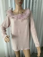 Extravaganter seltener MADELEINE Pullover mit Pelz, Gr. 48