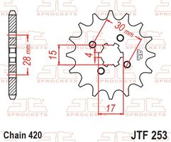 Honda 50-80 CY, MBX, MT, NSR, SS Jg. 70-94 Kettenritzel Neu