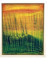 Gemälde: Kornfeld Eitempera auf Leinwand 23x28cm - unikat