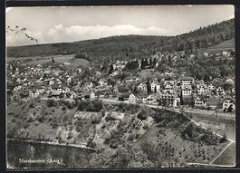 Nussbaumen /Aarg., Ortsansicht mit Fluss