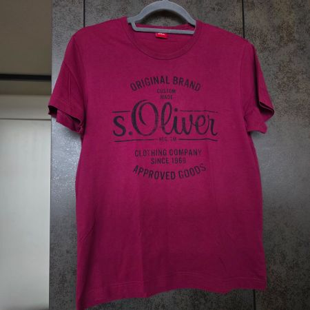 🐸 S.OLIVER LOGO PRINT T-SHIRT S FARBE BERRY NEU
